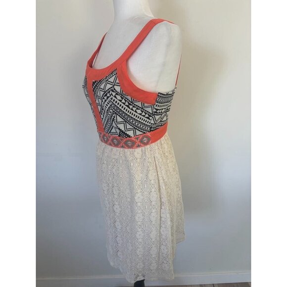 Flying Tomato Cream and Orange Sundress Sleeveless Mini - Picture 5 of 7